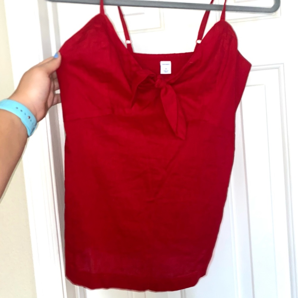 Old Navy, size XS, red tie tank top